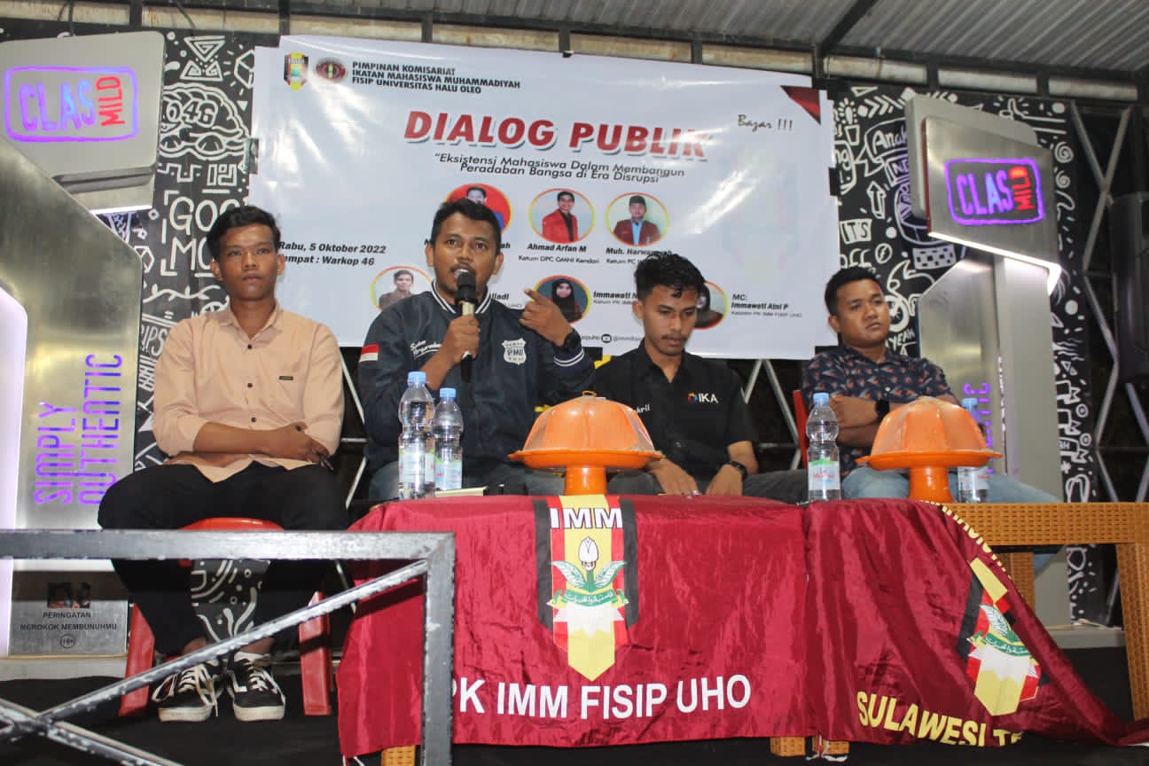 IMM Fisip UHO Sukses Gelar Dialog Publik Soal Eksistensi Mahasiswa di Era Disrupsi