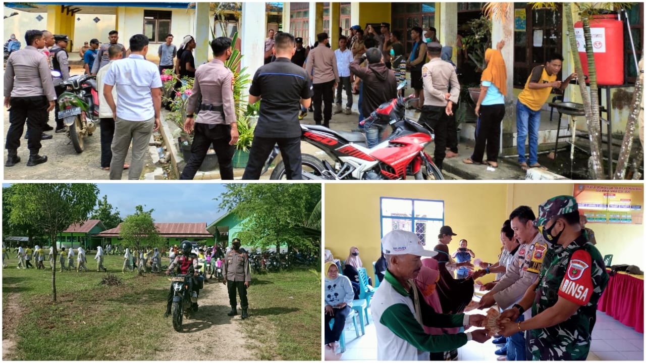 Polsek Landono Pengamanan Unjuk Rasa di Kantor Camat Angata, Pengawalan Pawai dan BLT