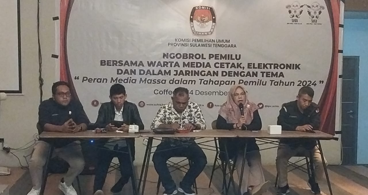 KPU Sulawesi Tenggara Ngobrol Pemilu 2024 Bersama Wartawan
