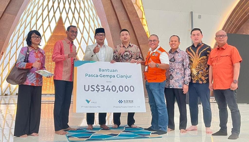 PT Vale Indonesia Bersama Huayou Serahkan Donasi Pasca Gempa Cianjur