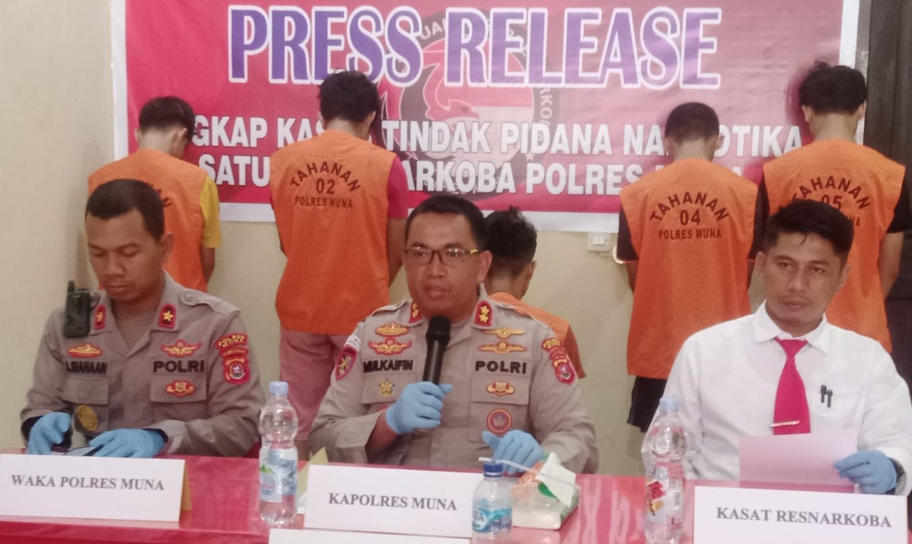 Diduga Edarkan Sabu, Polres Muna Amankan Empat Pelajar Satu Mahasiswa