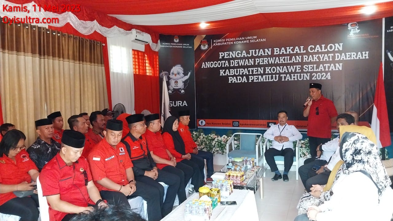 PDIP Resmi Daftarkan Caleg di KPU Konsel, Senawan Silondae Optimis Raih Suara Terbanyak