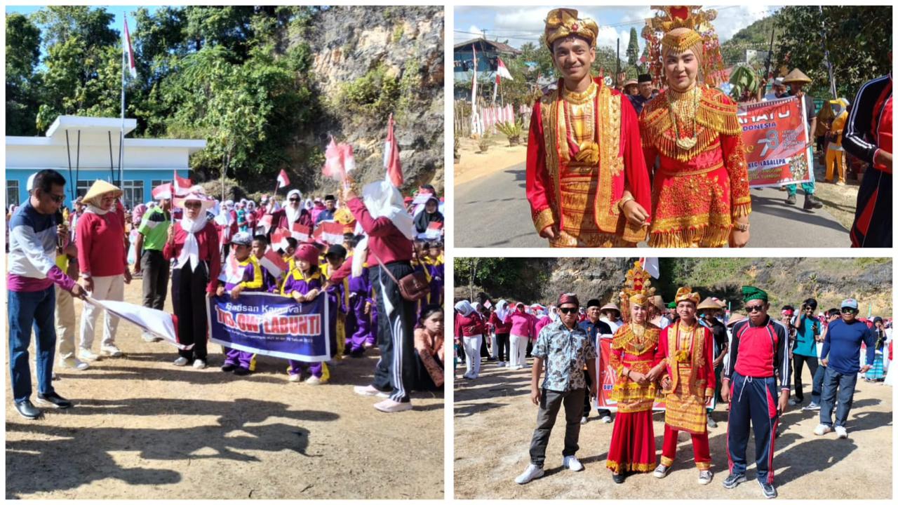 Pawai Karnaval HUT ke-78 RI Desa Labunti Digelar Meriah, DPMD Muna Berikan Apresiasi