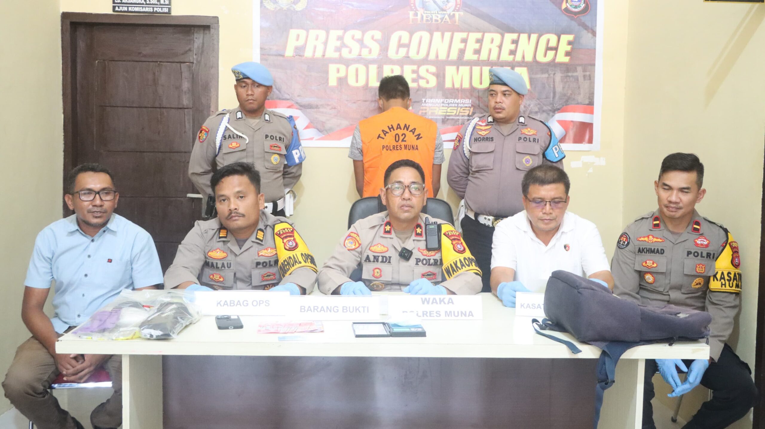 Ungkap Kasus Narkotika di Pelabuhan Raha, Polres Muna Amankan Tersangka dan BB 104 Gram Sabu
