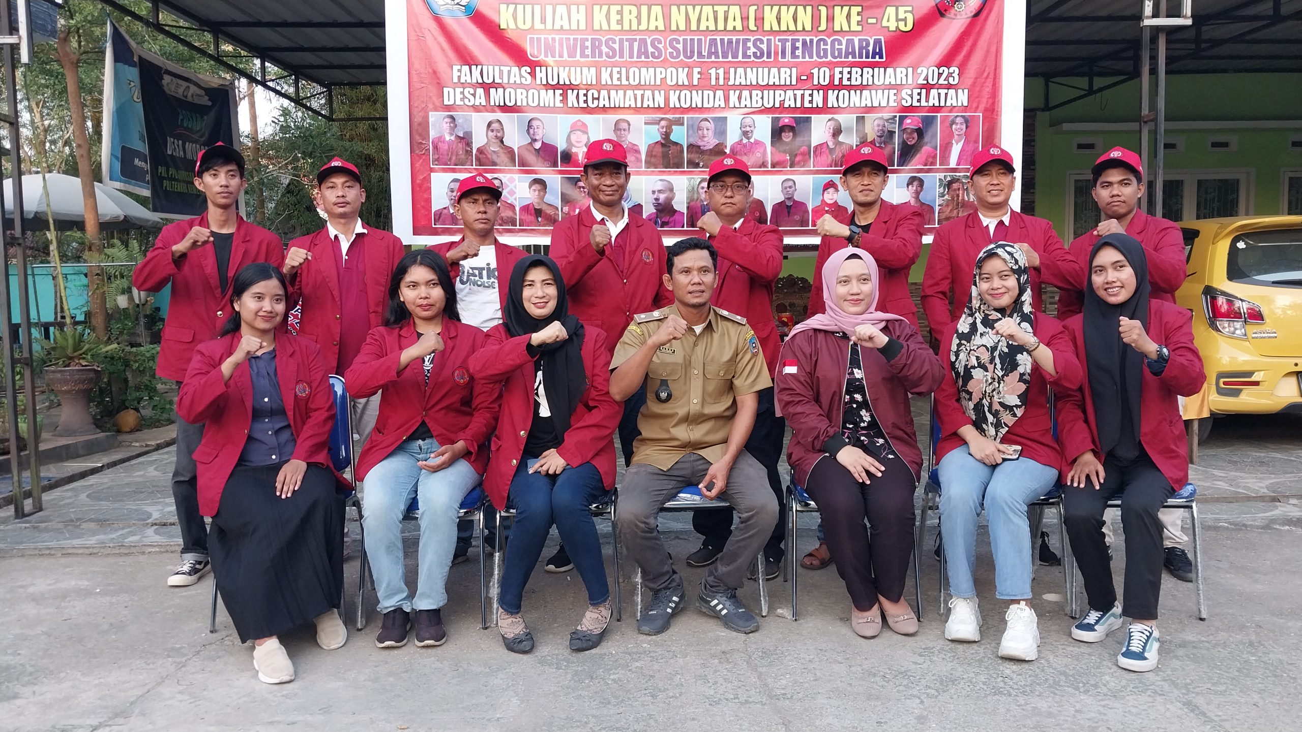 Dilepas Rektor Unsultra, Peserta KKN Kelompok F Langsung Koordinasi ke Pemdes Morome, Camat, Polsek, Koramil Konda