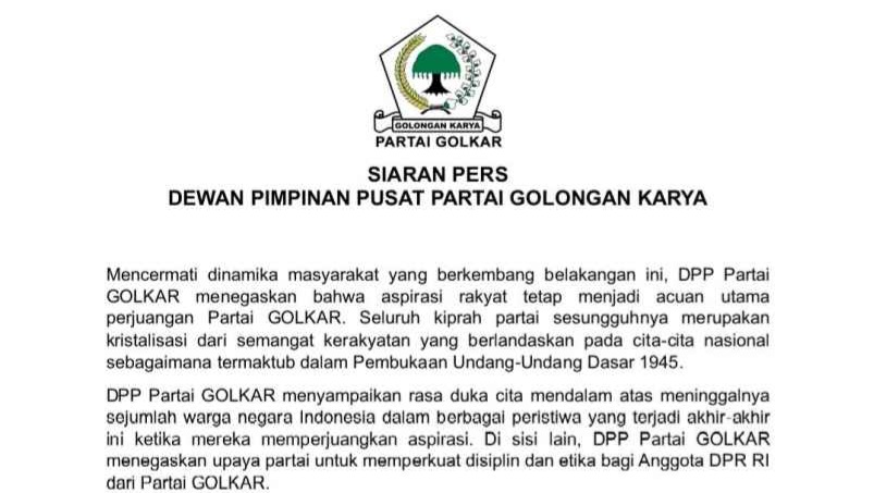 Perkuat Disiplin dan Etika Anggota, DPP Golkar Copot Adies Kadir dari Keanggotaan DPR RI