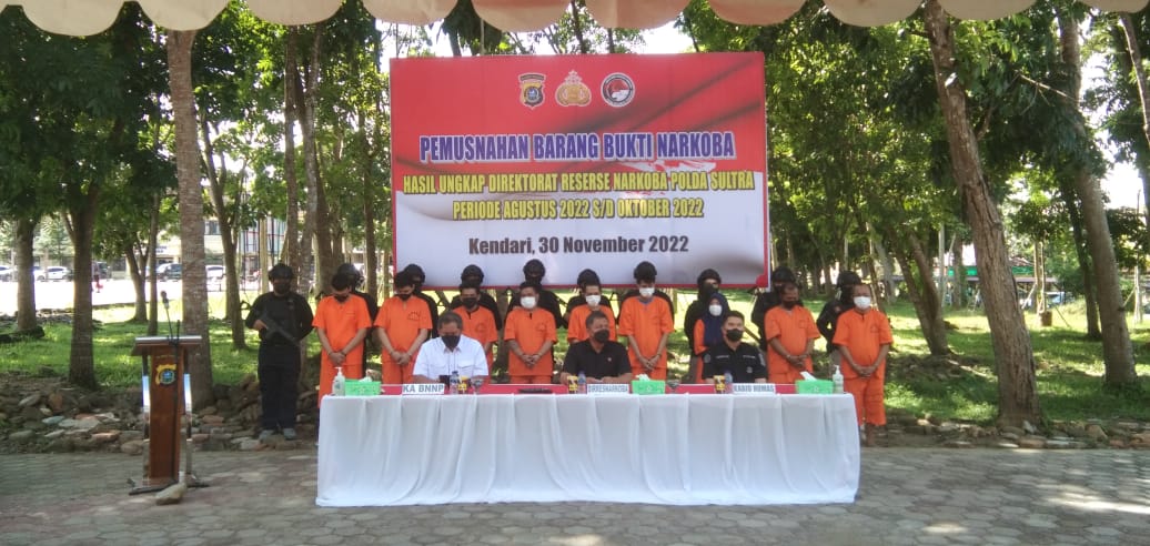 Polda Sultra Musnahkan Narkotika Periode Agustus - Oktober 2022