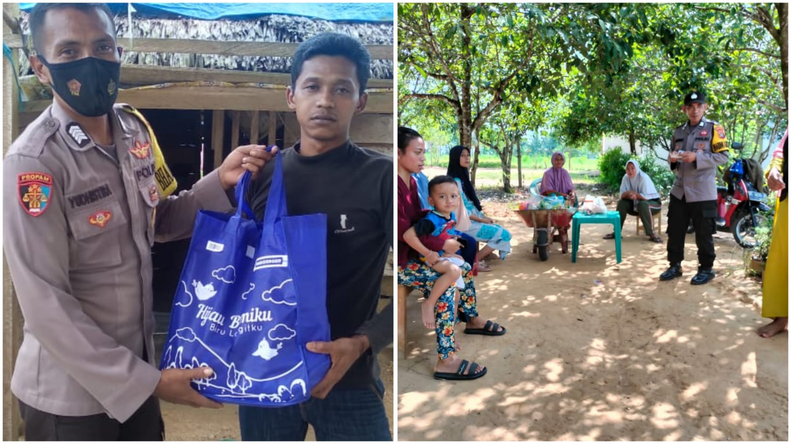 Bhabinkamtibmas Polsek Landono Bantu Warga Kurang Mampu dan Sambang di TK Nusantara