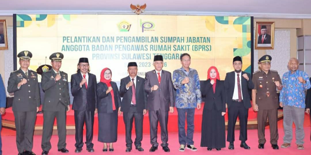 Sekda Sultra Lantik Badan Pengawas RS Masa Bakti 2023 - 2026