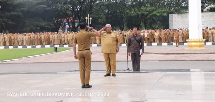 Pimpin Apel Gabungan, Gubernur Ali Mazi Berharap OPD Tingkatkan Spirit dan Inovasi Kerja