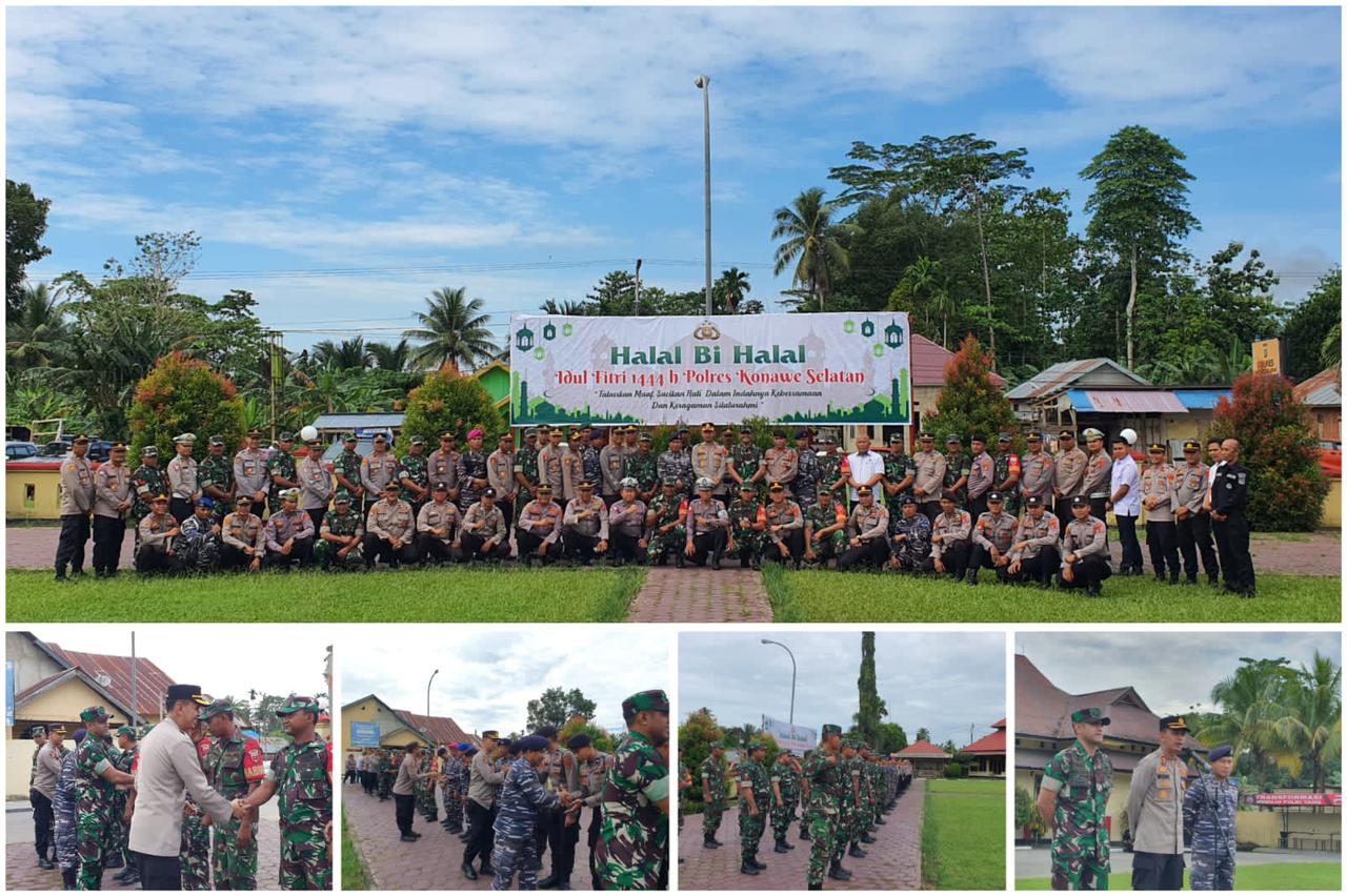 Tingkatkan Sinergitas, Polres Konsel Gelar Halal Bihalal Bersama TNI