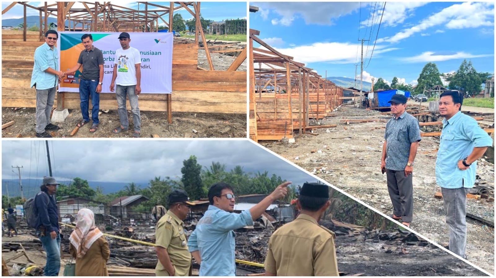 PT Vale Salurkan Bantuan Pembangunan Kios Korban Kebakaran Pasar SP 1 Mahalona