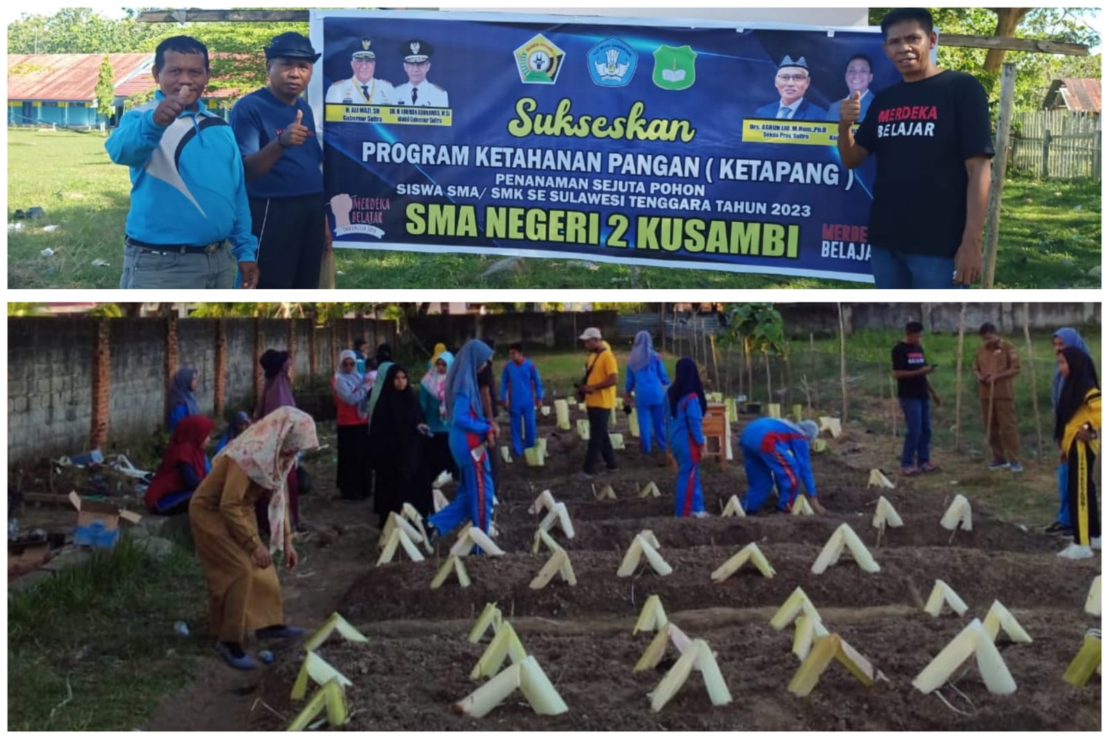 Sukseskan Program Ketapang Sultra 2023, SMAN 2 Kusambi Tanam 200 Bibit Cabai dan Tomat