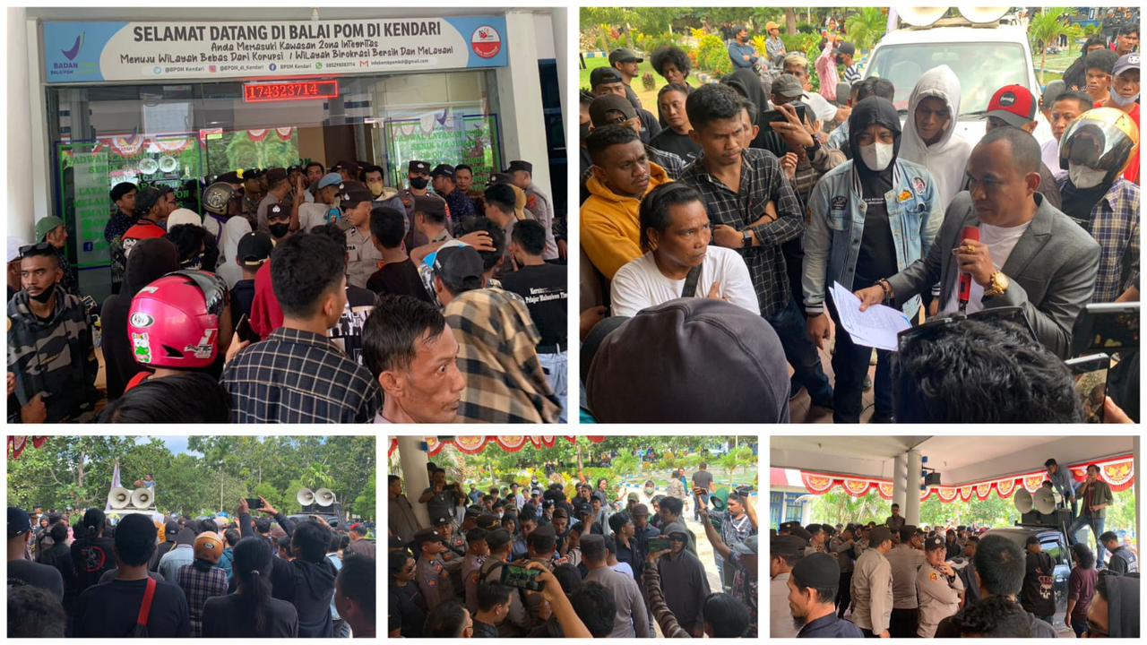 Diduga Lakukan Perampasan, Kantor BPOM Kendari Didemo Ratusan Pedagang Kosmetik