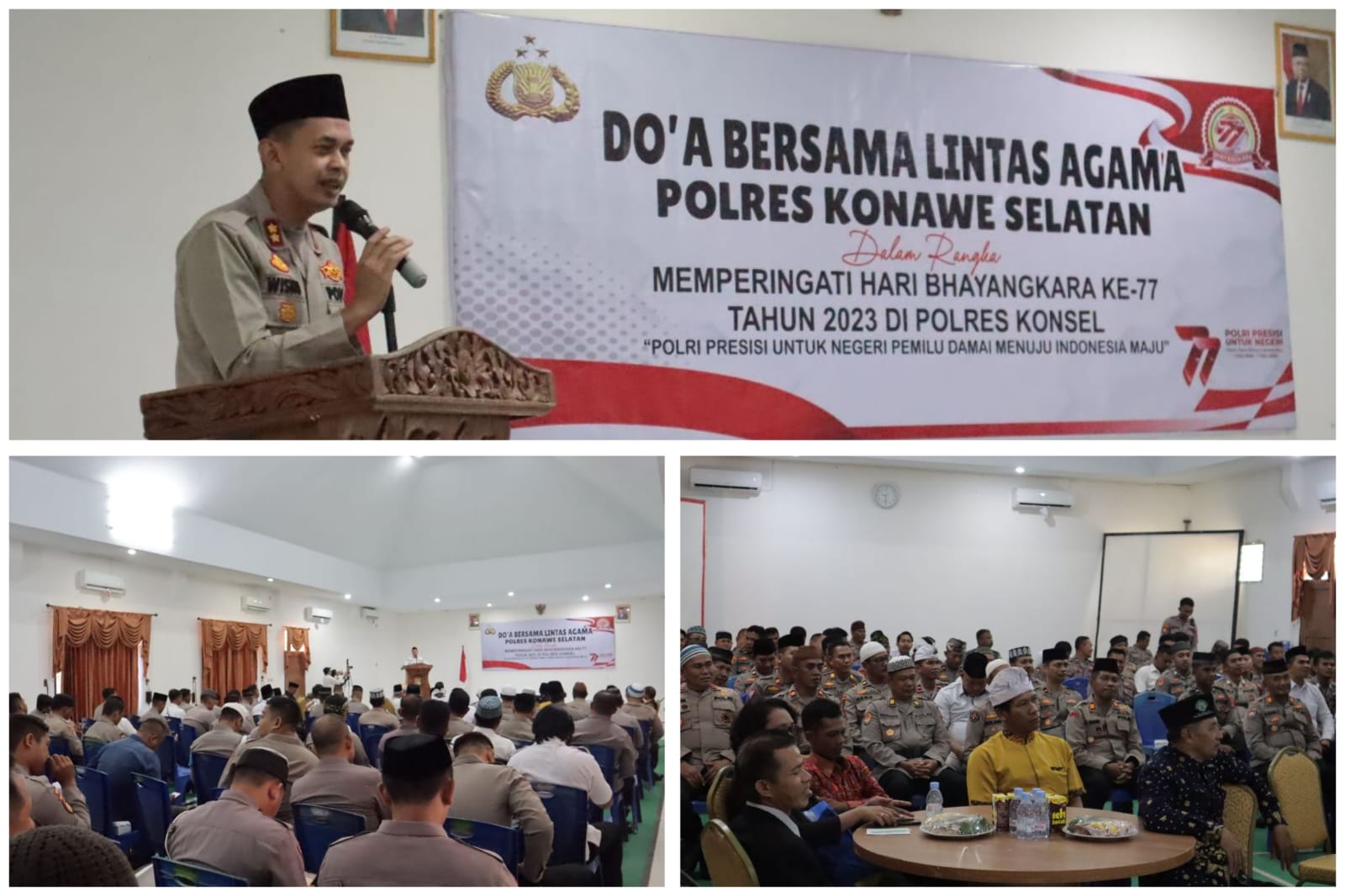 Sambut Hari Bhayangkara Ke-77, Polres Konsel Gelar Doa Bersama Lintas Agama