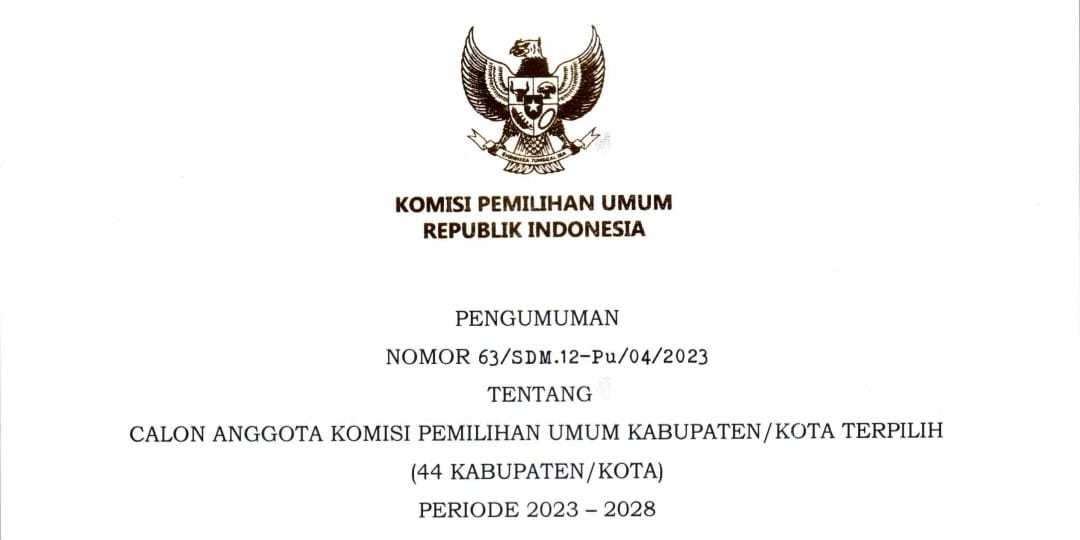 KPU RI Tetapkan Anggota KPU 15 Kabupaten/Kota di Sultra Periode 2023-2028, Ini Daftarnya