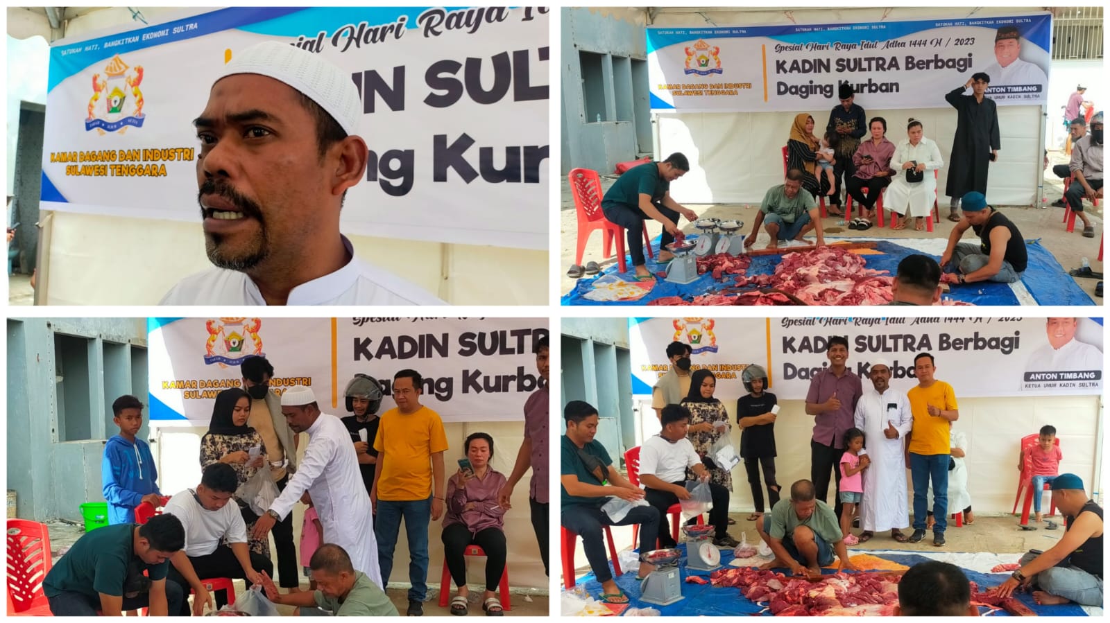 Kadin Sultra Bagikan Daging Kurban Pada Ratusan Kaum Duafa Kota Kendari
