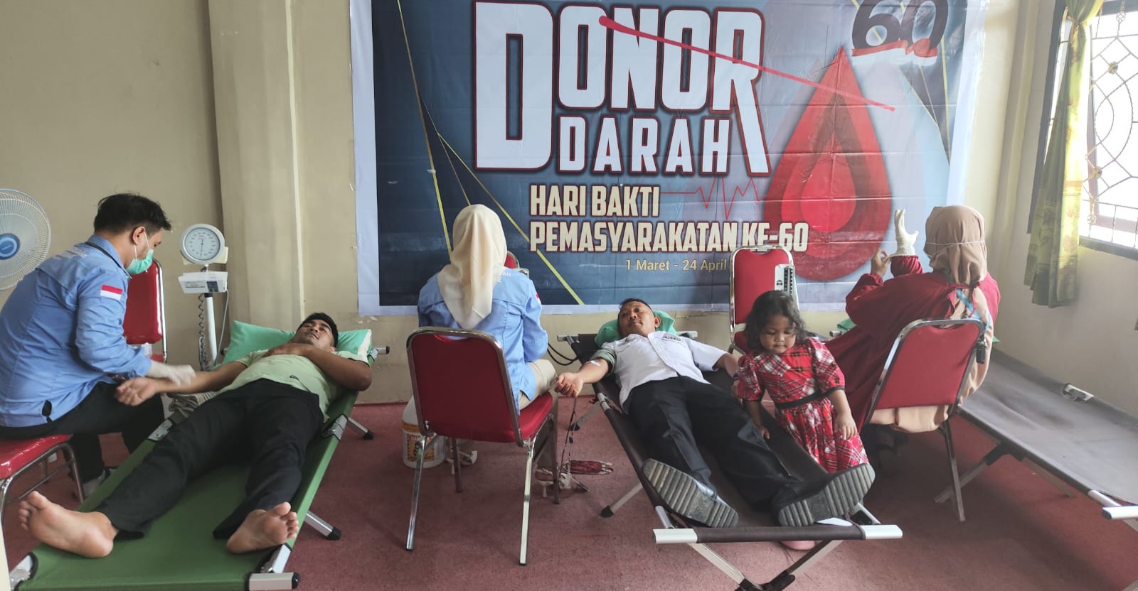 Sambut Hari Bakti Pemasyarakatan ke-60, Rutan Unaaha Gandeng RSUD Konawe Gelar Donor Darah