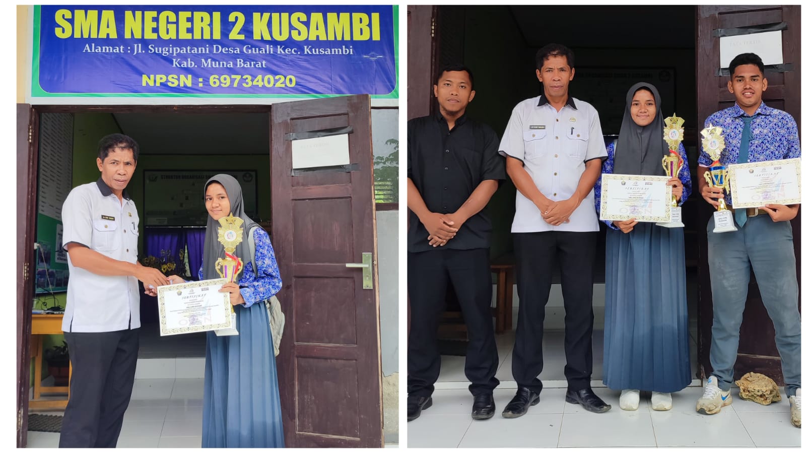 Siswa SMAN 2 Kusambi Raih Juara 1 dan 2 Pertandingan Bulutangkis O2SN Tingkat SMA se-Muna Barat
