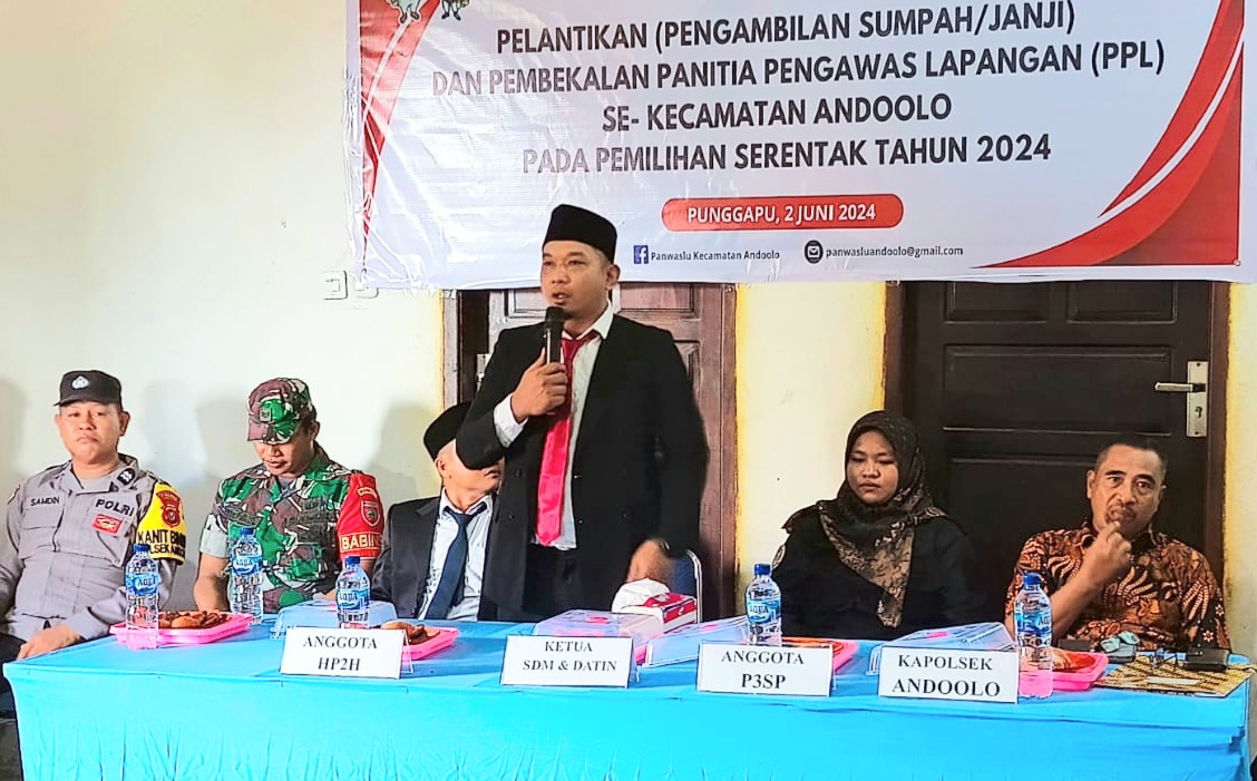 Lantik PKD Pilkada 2024, Ini Pesan Ketua Panwaslu Andoolo Konawe Selatan