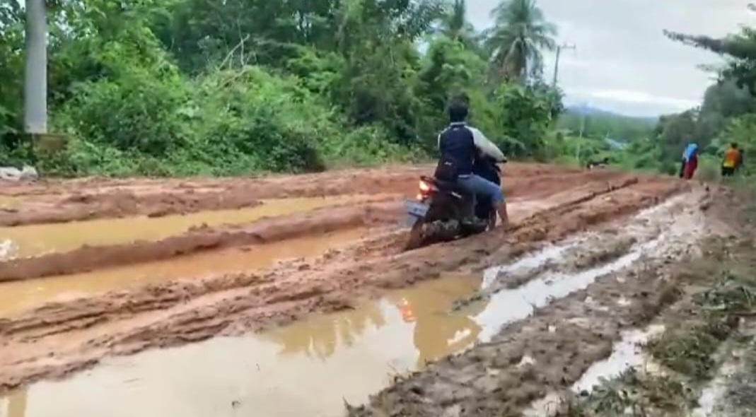 Ruas Jalan Langgapulu-Namu Konawe Selatan Rusak Parah