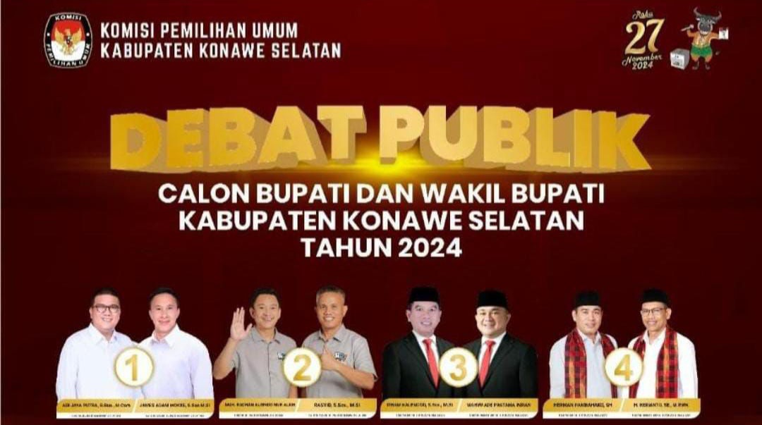 KPU Konawe Selatan Gelar Debat Publik Pilkada 2024