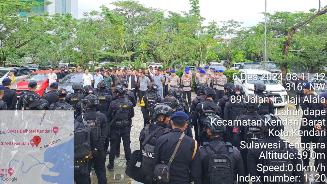 Amankan Pleno Rekapitulasi Suara Pilgub Sultra 2024, Polda Sultra Siagakan 881 Personel Gabungan
