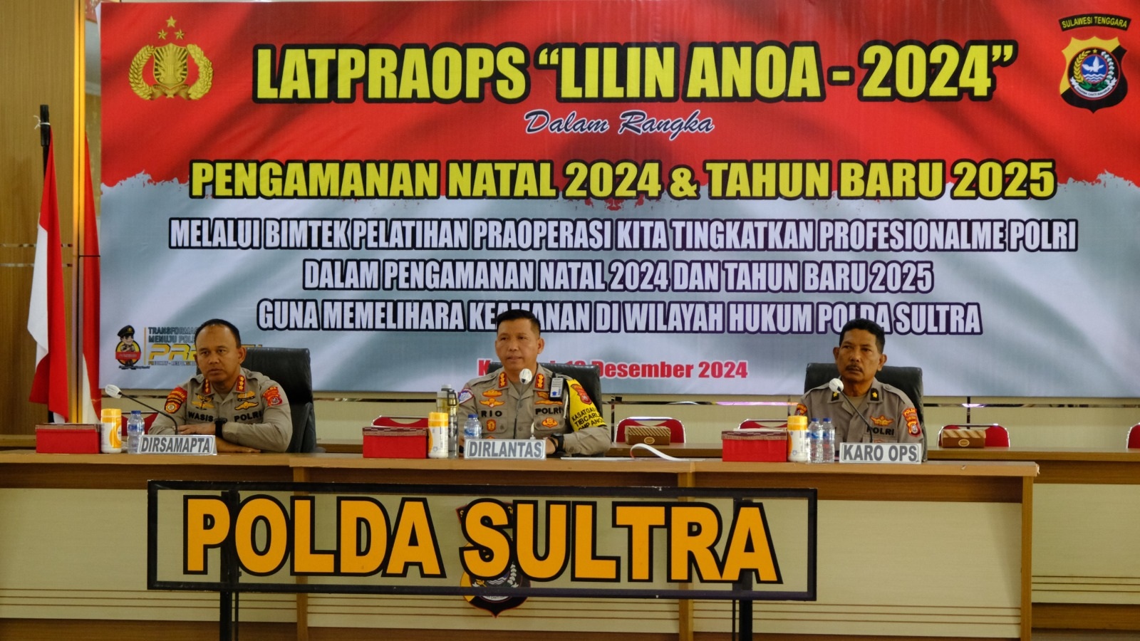 Dirlantas Polda Sultra Pimpin Latpraops Lilin Anoa 2024 Pengamanan Nataru