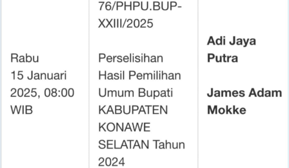 KPU Konawe Selatan Siap Hadapi Gugatan AJP-James di MK