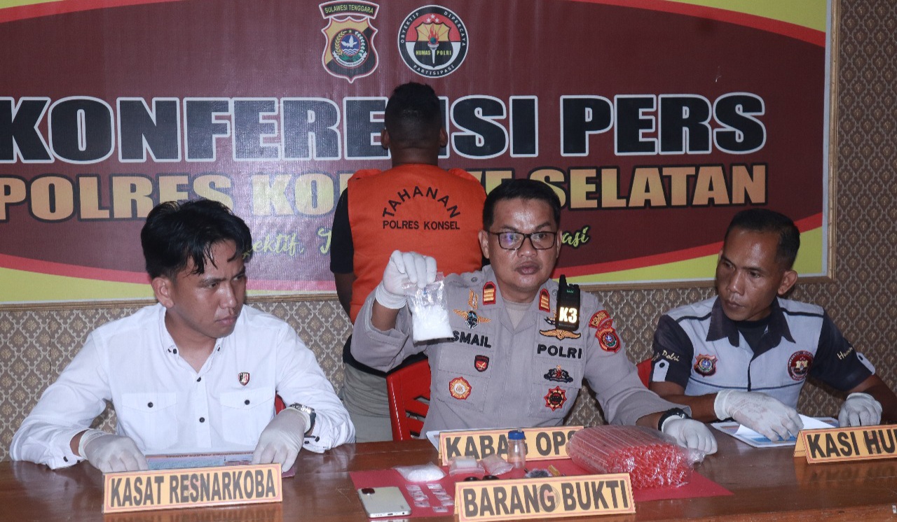 Diduga Pengedar Sabu, Seorang Warga Buke Ditangkap Satresnarkoba Polres Konawe Selatan
