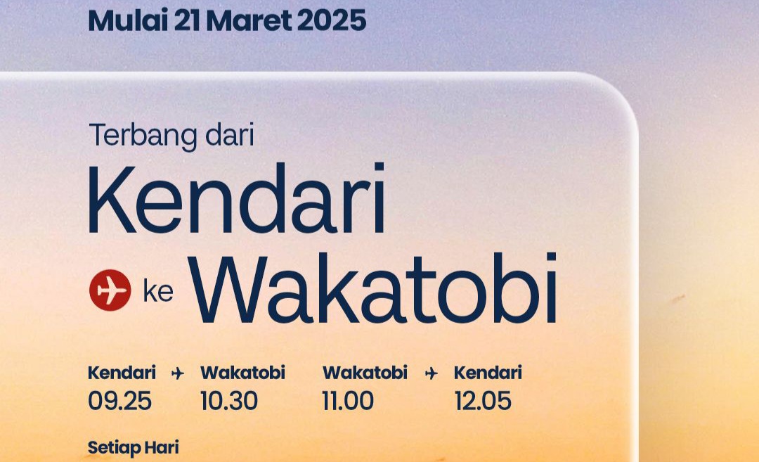Wings Air Buka Rute Kendari–Wakatobi: Akses Mudah Menuju Surga Bahari Indonesia