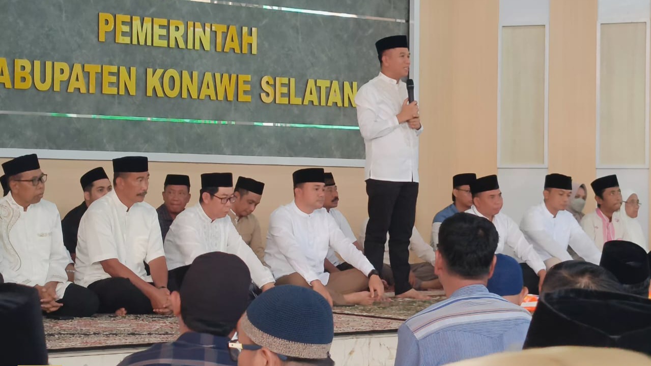 Gelar Bukber, Bupati Irham Kalenggo Tekankan Kolaborasi Bangun Konawe Selatan