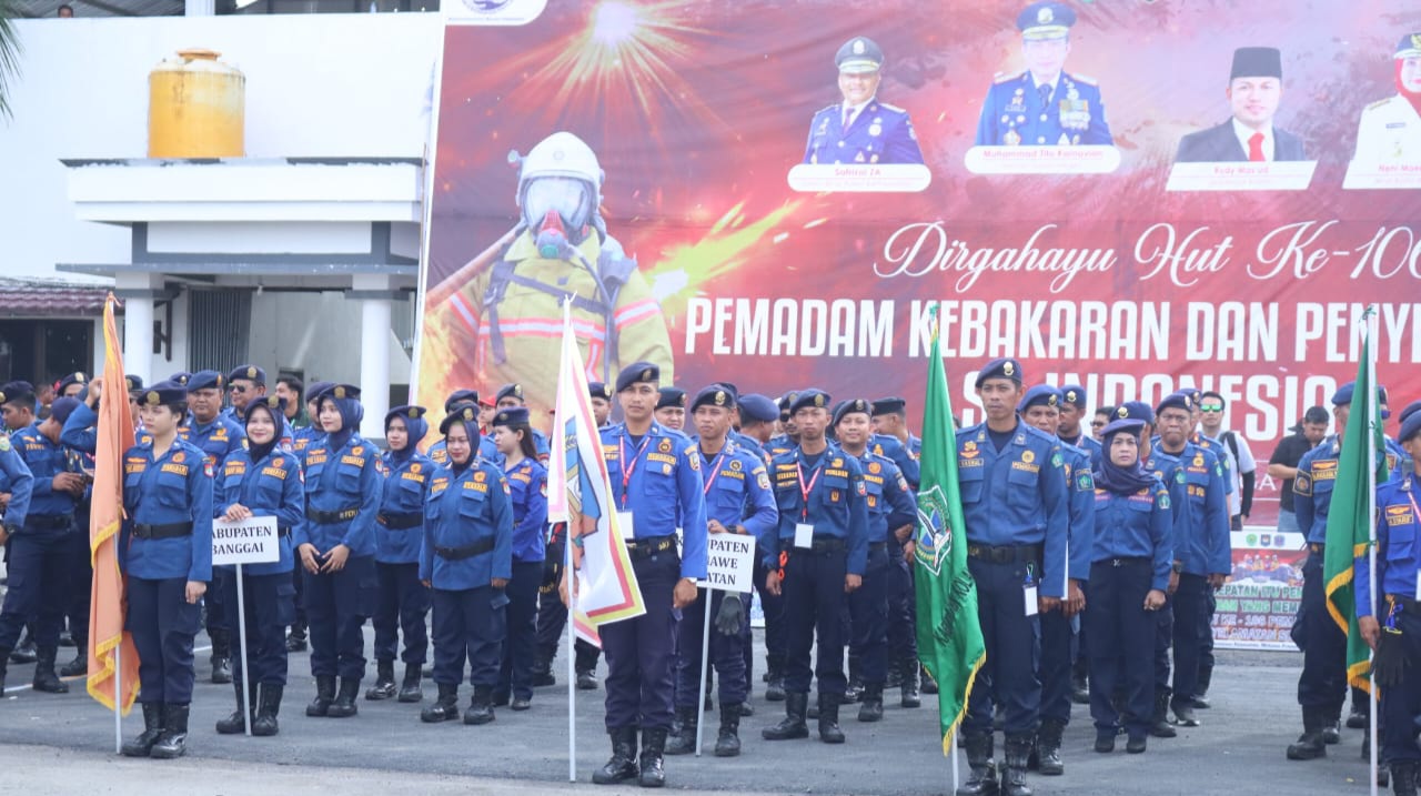 Damkar Konawe Selatan Meriahkan HUT ke-106 Pemadam Kebakaran di Kota Bontang Kalimantan Timur