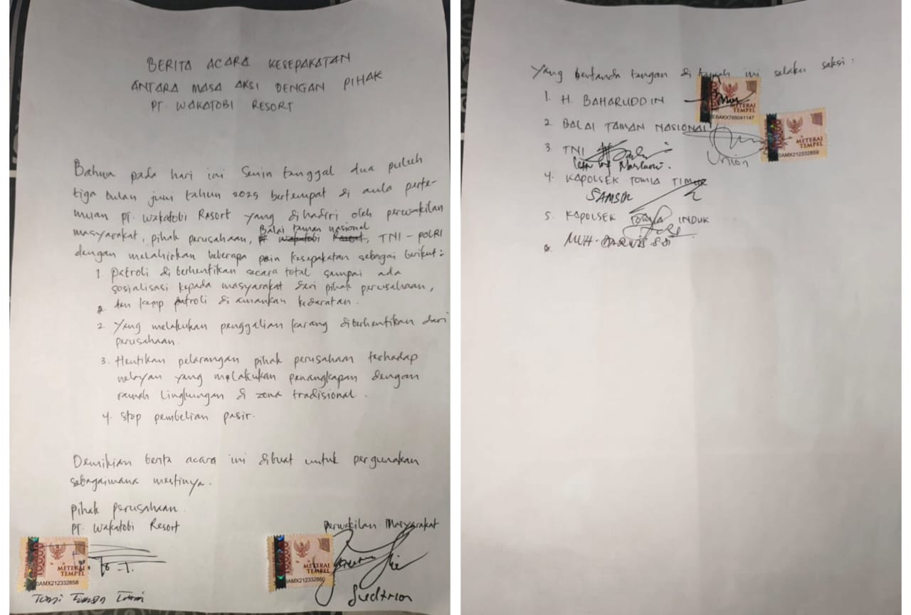 PT WDR dan Nelayan Tomia Sepakat, Tak Ada Lagi Pembatasan Ruang Tangkap Ikan