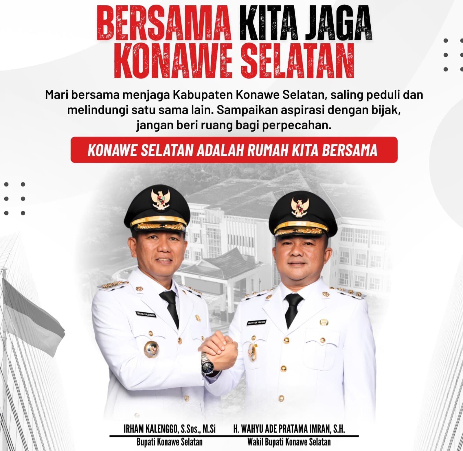 Pemkab Konsel Serukan Kedamaian, Irham-Wahyu: Konawe Selatan Rumah Kita Bersama