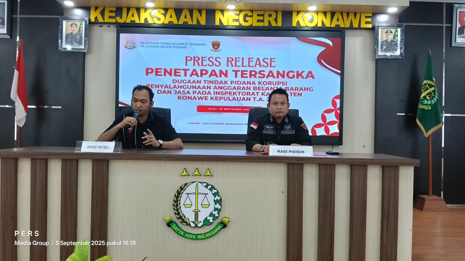 Kejari Konawe Tetapkan Dua Tersangka Dugaan Korupsi Rp1,23 Miliar di Inspektorat Konkep