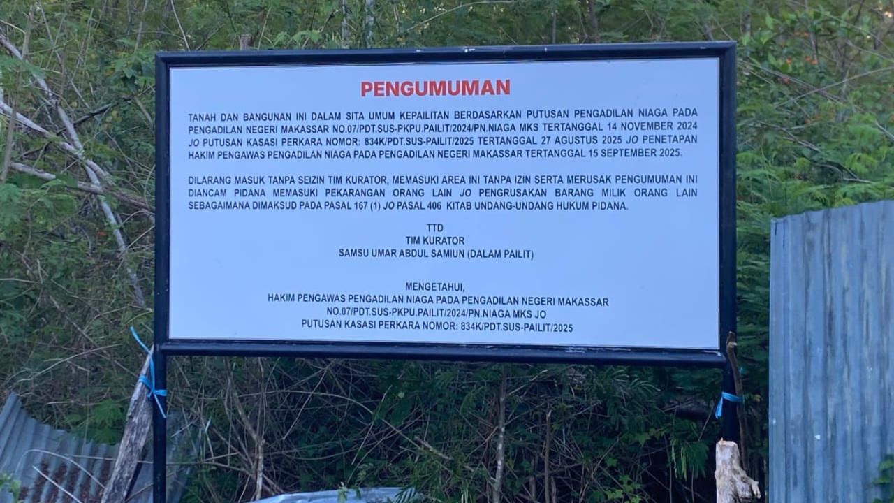Terkait Hutang Piutang, PN Niaga Makassar Sita Sembilan Aset Umar Samiun