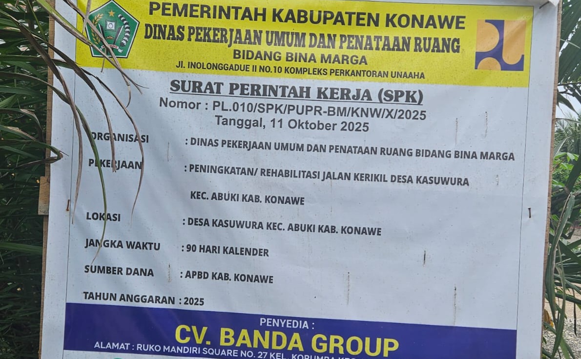 Polemik Pembayaran Material Warnai Proyek Jalan di Abuki, CV Banda Group Akui Pelunasan Belum Tuntas