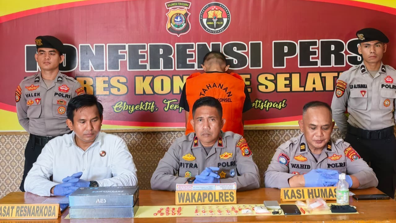 Polres Konsel Ungkap Peredaran Sabu 71,78 Gram di Tinanggea, Satu Terduga Pengedar Diamankan
