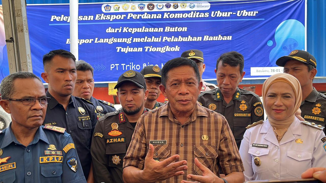 Pemprov Sultra Bersama PT Triko Bina Nusantara Ekspor Perdana Ubur-Ubur ke Tiongkok