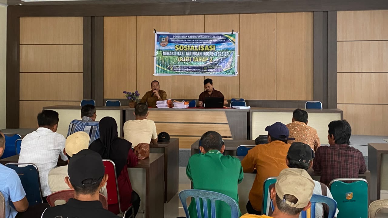 Dorong Pemeliharaan Irigasi Berkualitas, DTPHP Konawe Selatan Sosialisasikan RJIT Tahap II 2026