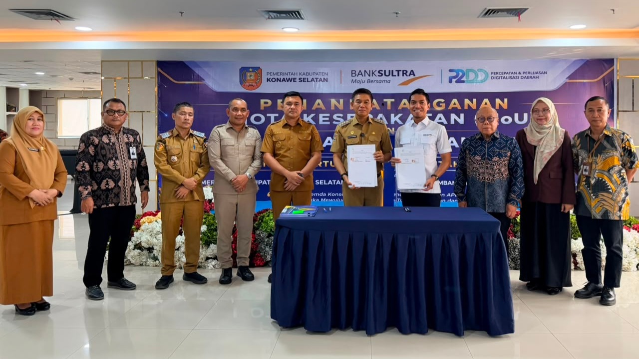 Dorong Transparansi Keuangan, Pemkab Konawe Selatan dan Bank Sultra Teken Kerja Sama