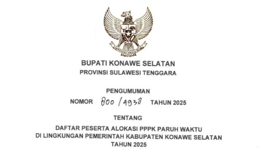 4.404 Honorer Konawe Selatan Lolos Seleksi PPPK Paruh Waktu 2025
